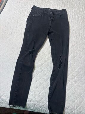 Old Navy Black Distressed Skinny Jeans